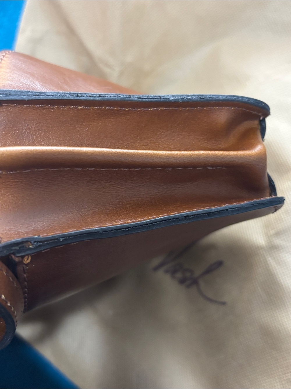 Patricia Nash Lana Cognac Brown Leather Crossbody with Dust Bag - Picture 11 of 14